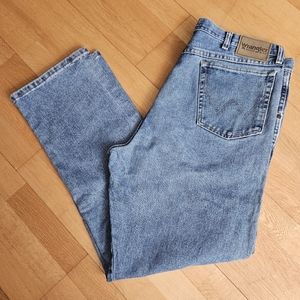 Wrangler Rugged Wear Blue Jeans Reg Fit Straight Leg 35001AI Mens 38×32